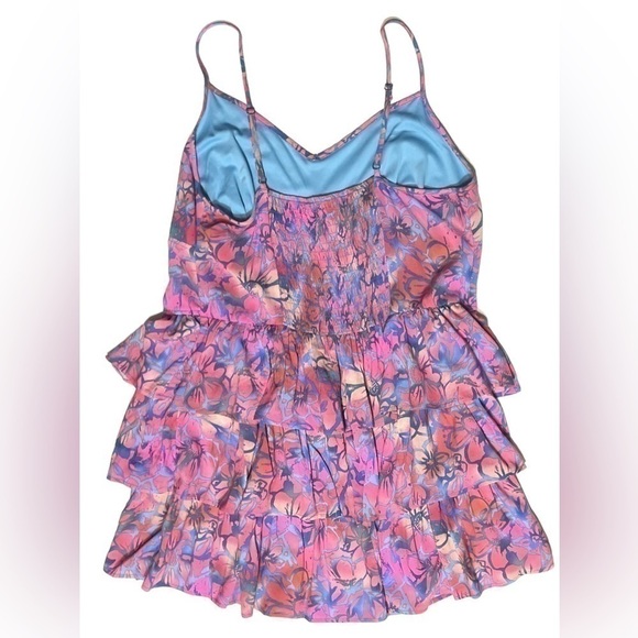 NWT! Wild Fable Corset Sleeveless Tiered Fit & Flare Dress Pink Blue Flowers XXL - Picture 5 of 16